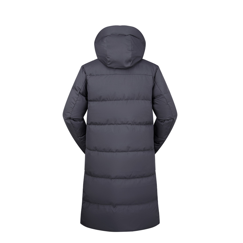 灰色長(cháng)款羽絨服背面款式